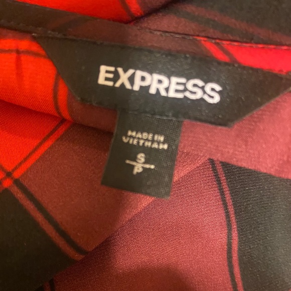 Red & Black Plaid Express Dress Sz S - Picture 5 of 7
